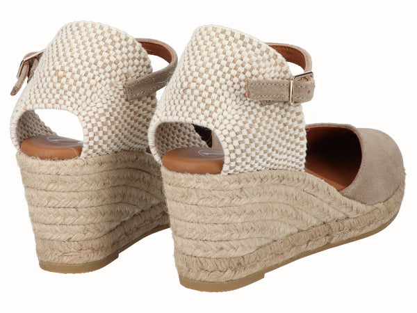 Valencian Espadrille Medium Wedge Beige Jute