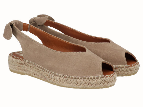 Alpargata Plana Peep Toes YuteFlex Serraje Beig