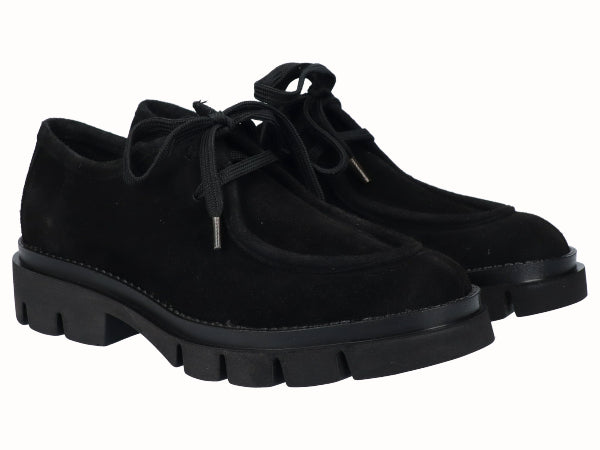 Zapato Mocasín Track Piel Serraje Negro