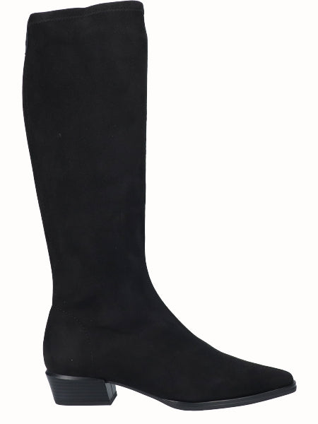 Bota Alta Licra Ante Negro