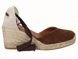 Alpargata Cuña Media Yute Cintas Moka