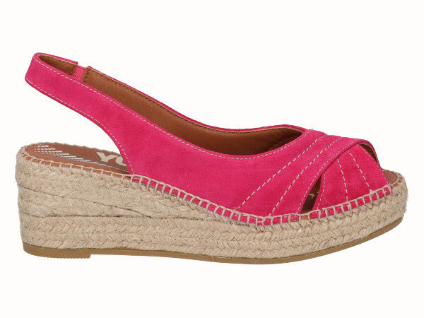 Peep Toe Wedge Espadrille YuteFlex Fuchsia