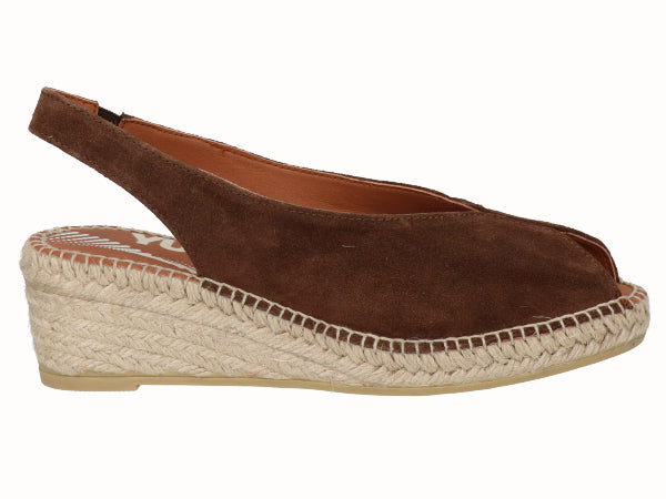 Alpargata Peep Toes Cuña YuteFlex Serraje Moka