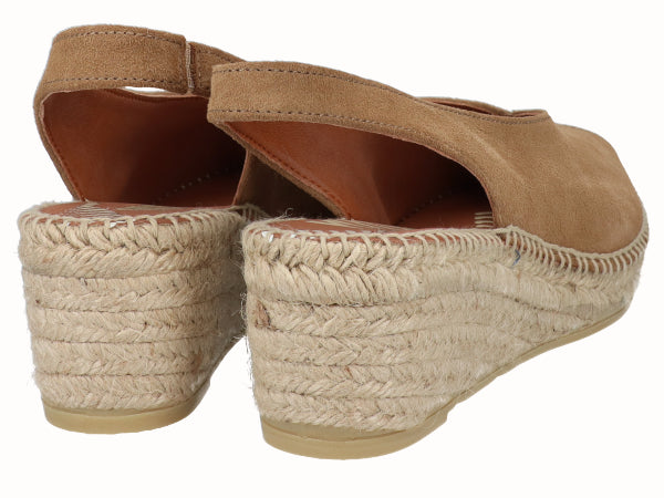 Alpargata Peep Toes Cuña YuteFlex Serraje Cuero