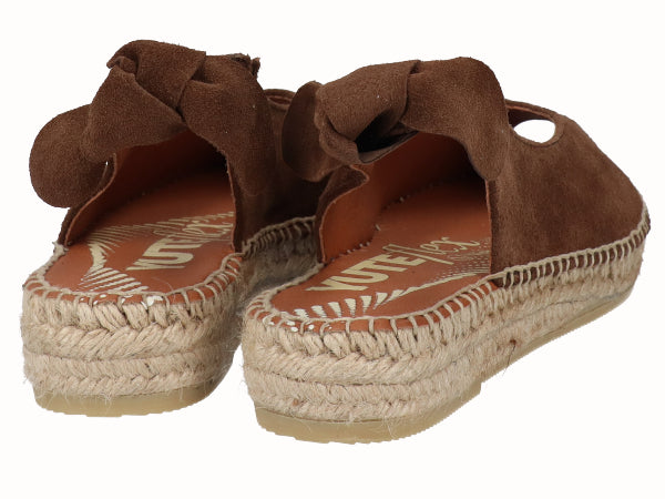 Alpargata Plana Peep Toes YuteFlex Serraje Moka