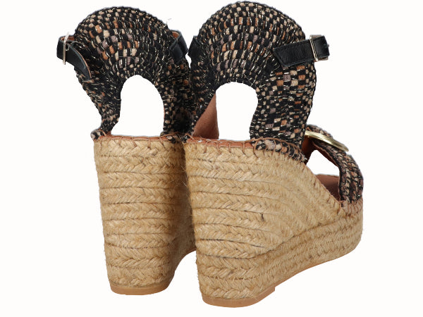 Sandalia Cuña Alta YuteFlex Negro