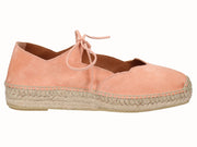 Alpargata Plana Piel Rosa con Cordones