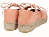 Alpargata Plana Piel Rosa con Cordones