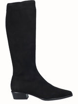 Bota Alta Licra Ante Negro