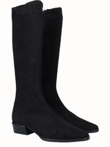 Bota Alta Licra Ante Negro