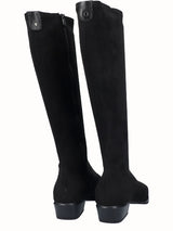 Bota Alta Licra Ante Negro